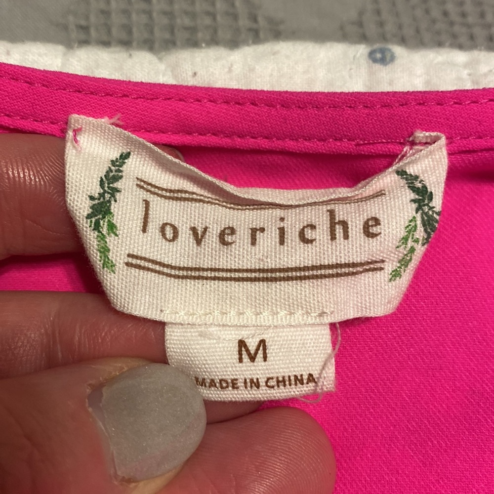 LOVE RICHE hot pink front knot tie cocktail dress size med - Picture 8 of 10